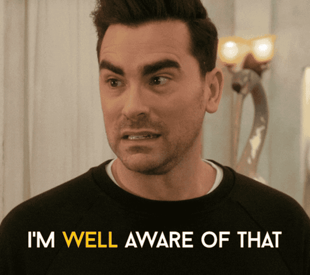 David from Schitt&#x27;s Creek says &quot;I&#x27;m well aware of that&quot; 