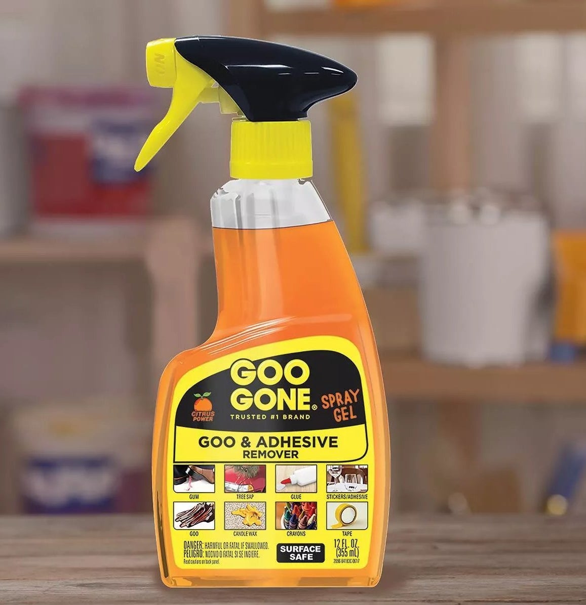 Goo Gone Spray Gel goo and adhesive remover for gum, goo, tree sap, candle wax, glue, crayons, stickers, and tape