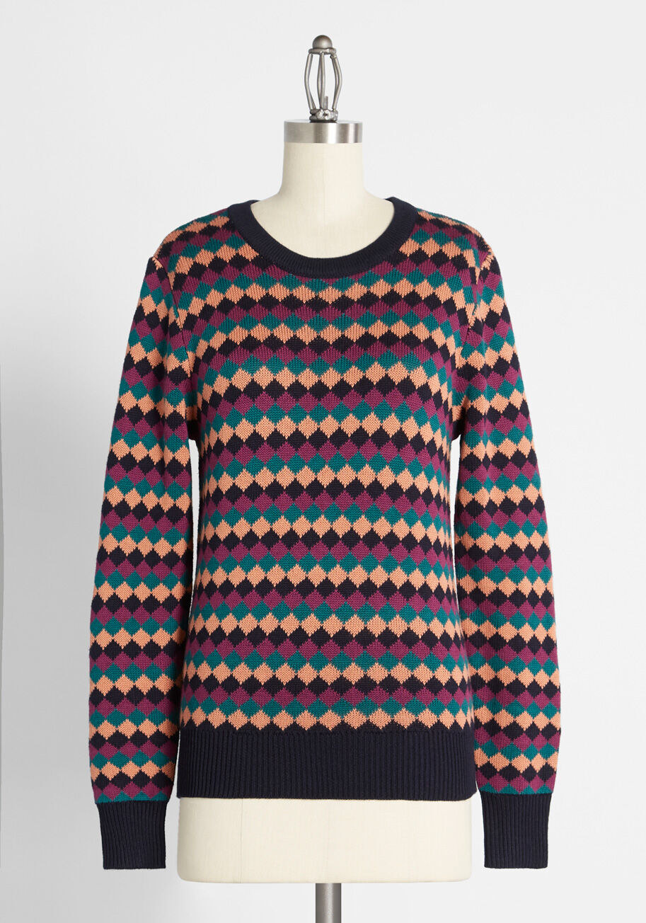 mulitcolor argyle sweater