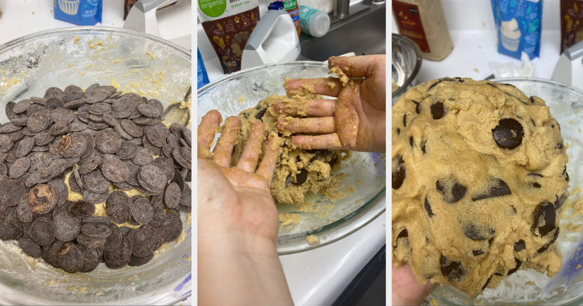 Mixing the 12-ingredient dough
