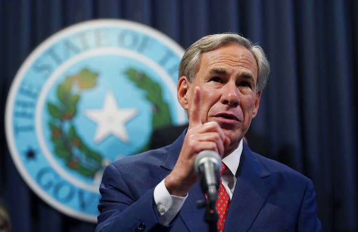 Gov. Greg Abbott speaks during a news conference