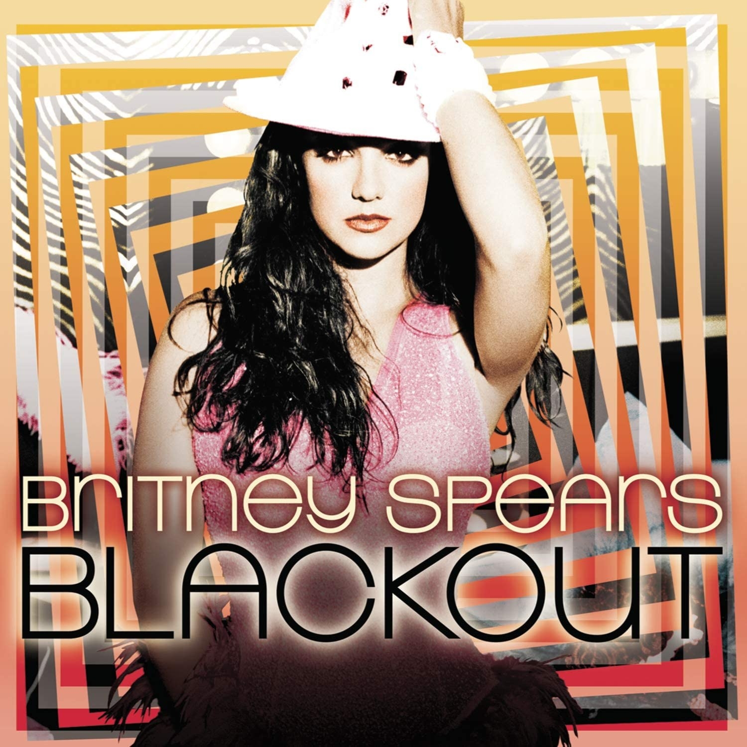 album cover of Blackout showing Britney Spears looking at the camera while wearing a fedora