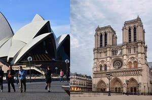 The Sydney Opera House and Notre Dame Cathedral