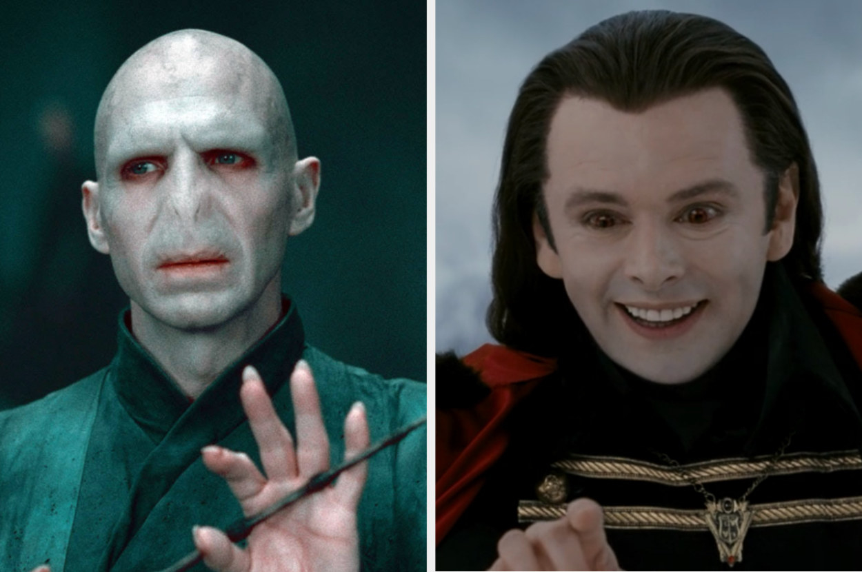 Voldemort holding his wand, and Aro laughing