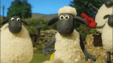 animated sheep making gestures of relief 