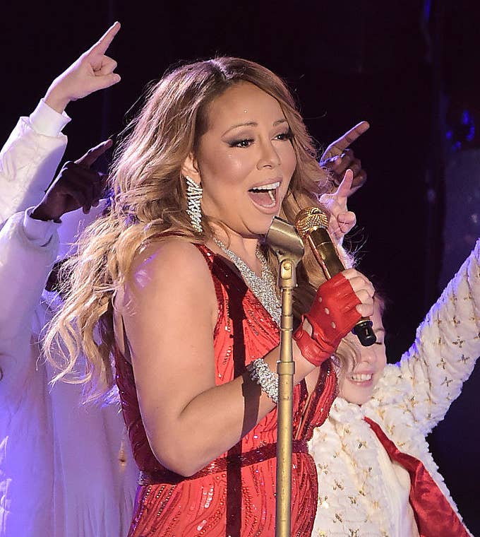 Mariah Carey performs at the annual Rockefeller Christmas Tree Lighting Ceremony