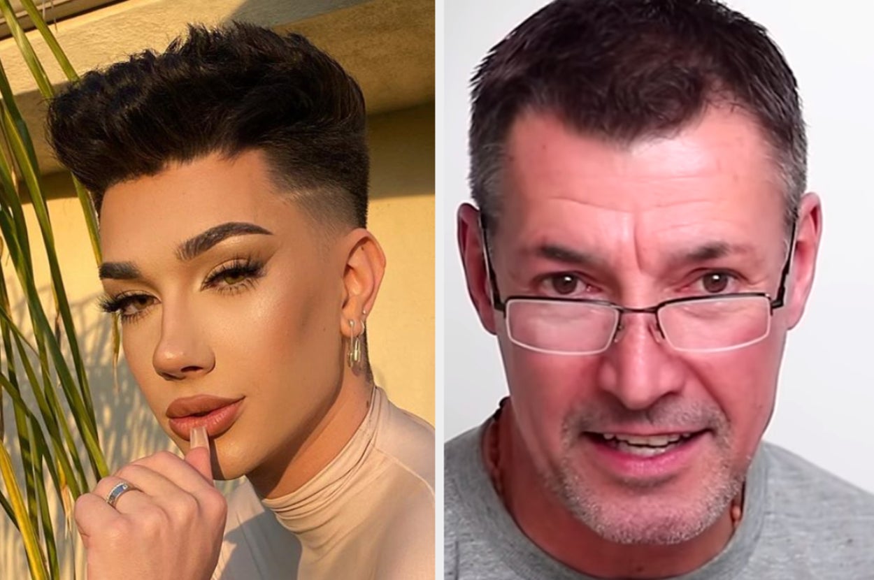 James Charles' dad, who has wrinkles on forehead