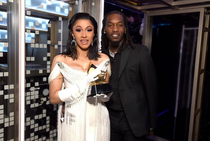 Cardi and Offset at the Grammys