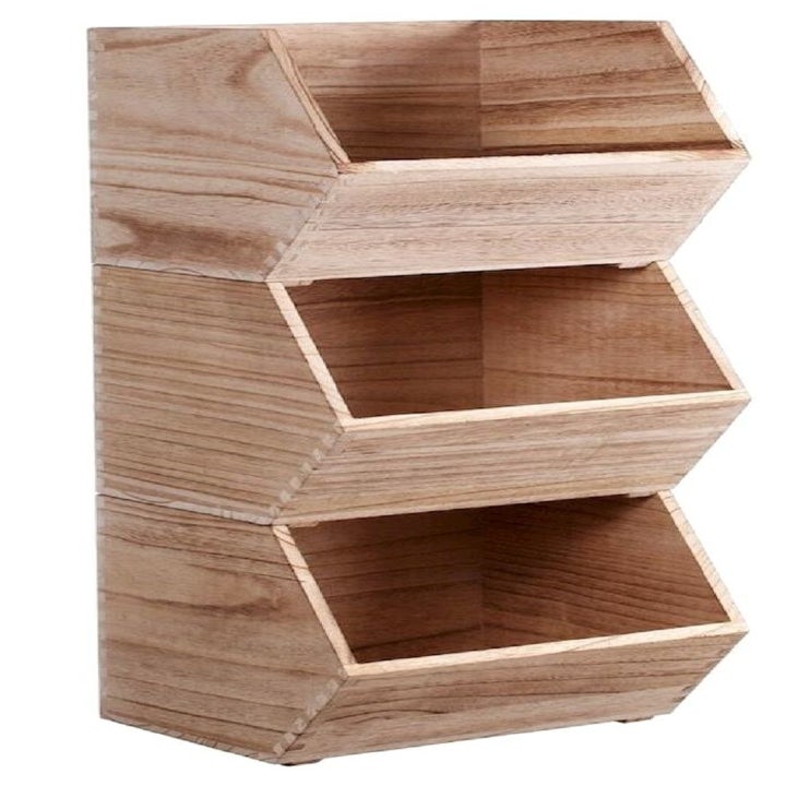 The bins on their own, stacked three high