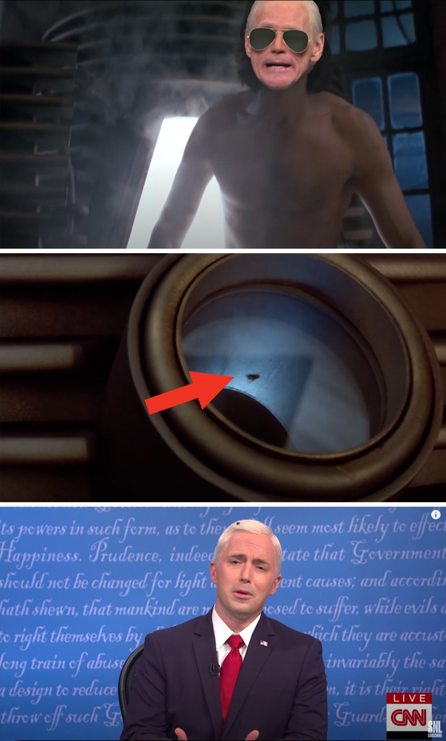 Biden in the machine, a fly in the machine, and the fly on Pence&#x27;s head