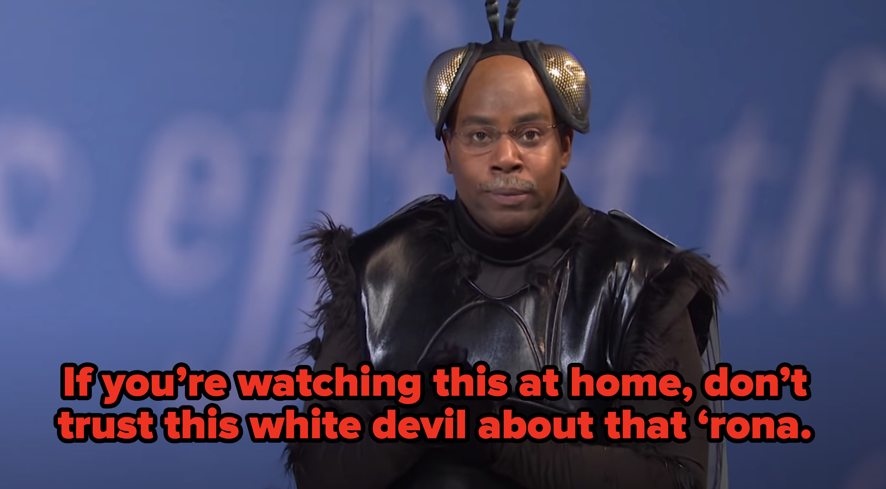 Cain saying, &quot;If you’re watching this at home, don’t trust this white devil about that ‘rona.&quot;