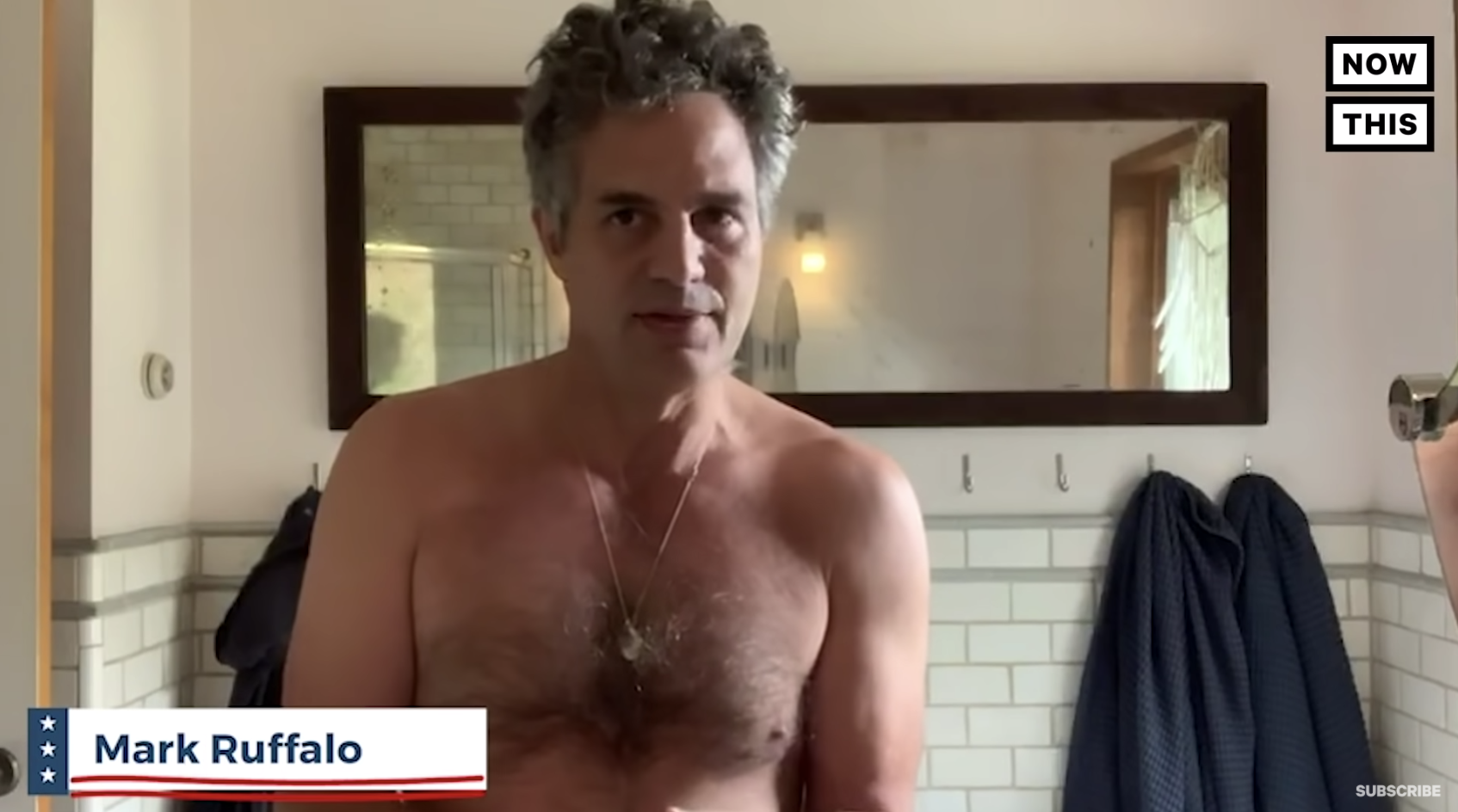 Mark Ruffalo shirtless telling us to send in ballots early