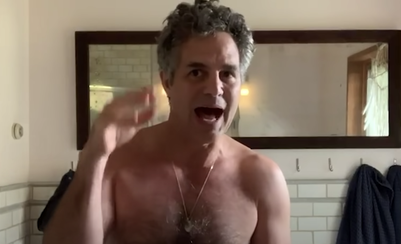 Mark Ruffalo shirtless telling us to send in ballots early