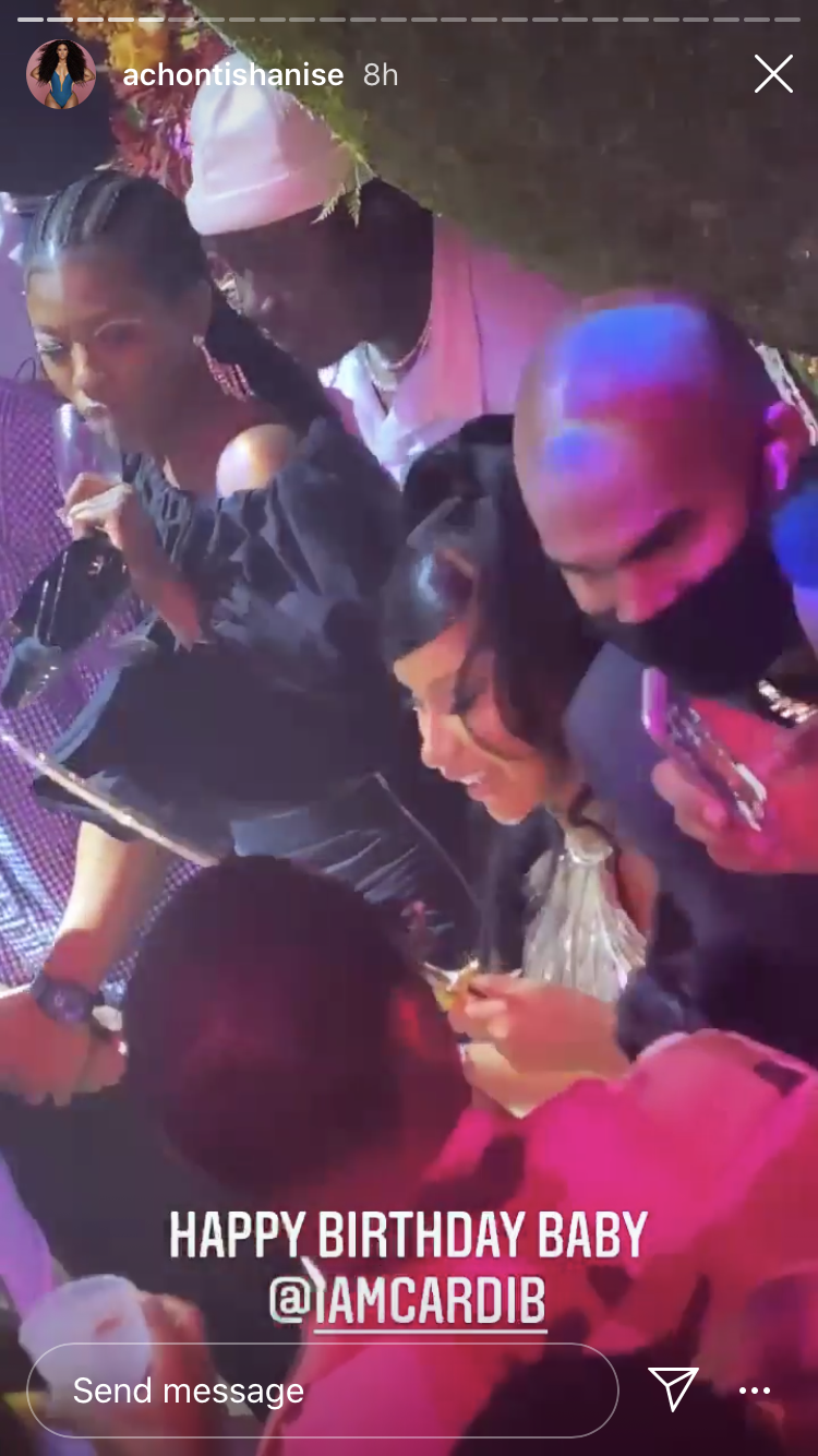 Cardi B in the middle of a crowded dancefloor