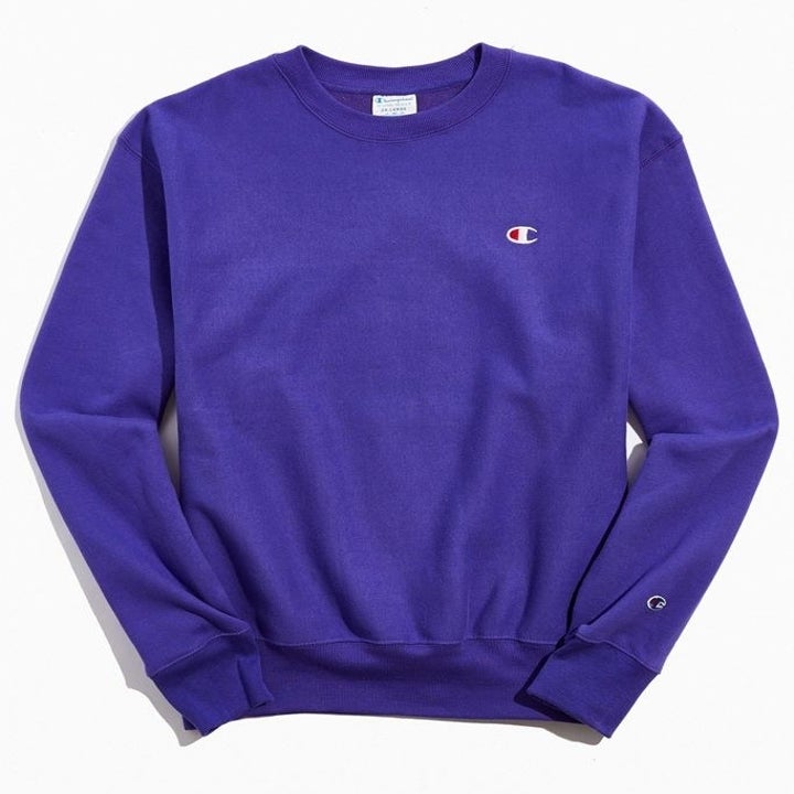 champion crewneck sweatshirt in purple 