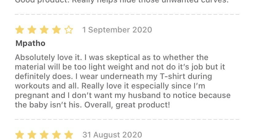 Review of a corset: "Really love it especially since I'm pregnant and I don't want my husband to notice because the baby isn't his."