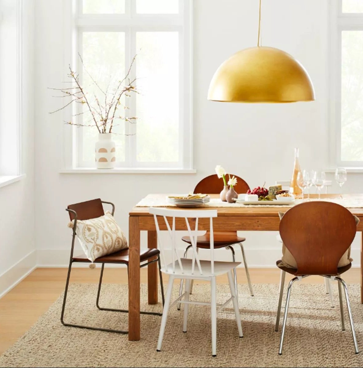 The table runner on a dining table