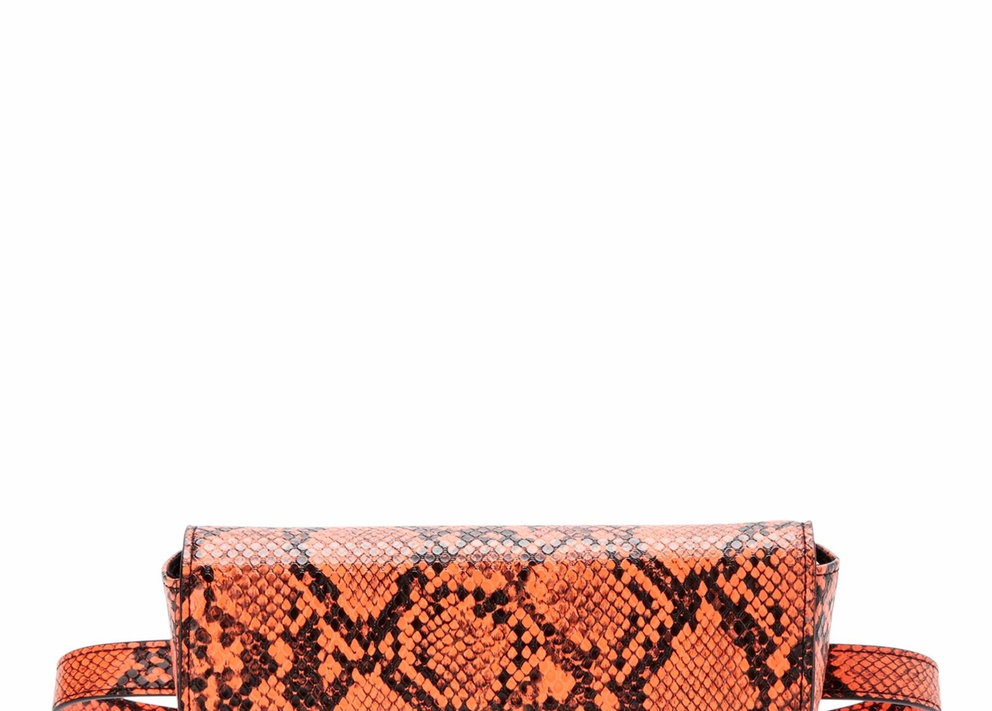 orange faux snake skin belt bag 