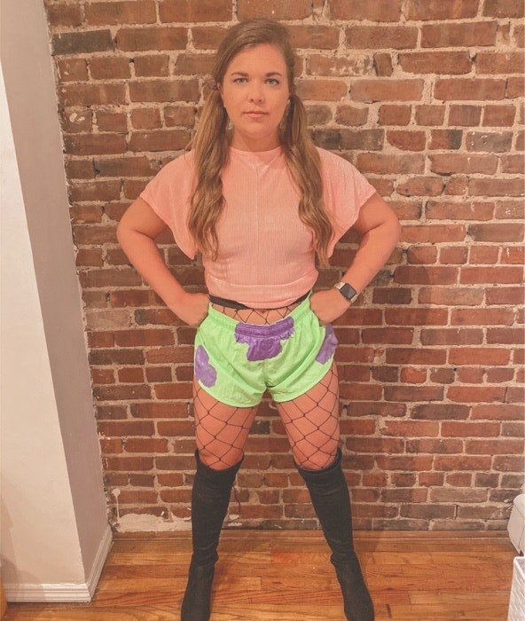 A woman dressed as &quot;Sexy Patrick&quot; from &quot;SpongeBob,&quot; fishnet stockings and all