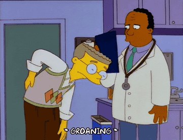 A scene from the Simpsons showing off a sore back.