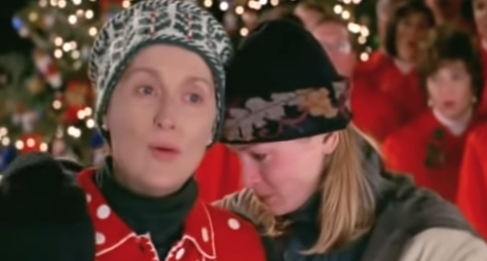 Two women at Christmas time played by Meryl Streep and Renee Zellweger 