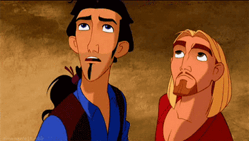Miguel and Tulio from &quot;The Road to El Dorado&quot; drop their mouths in shock