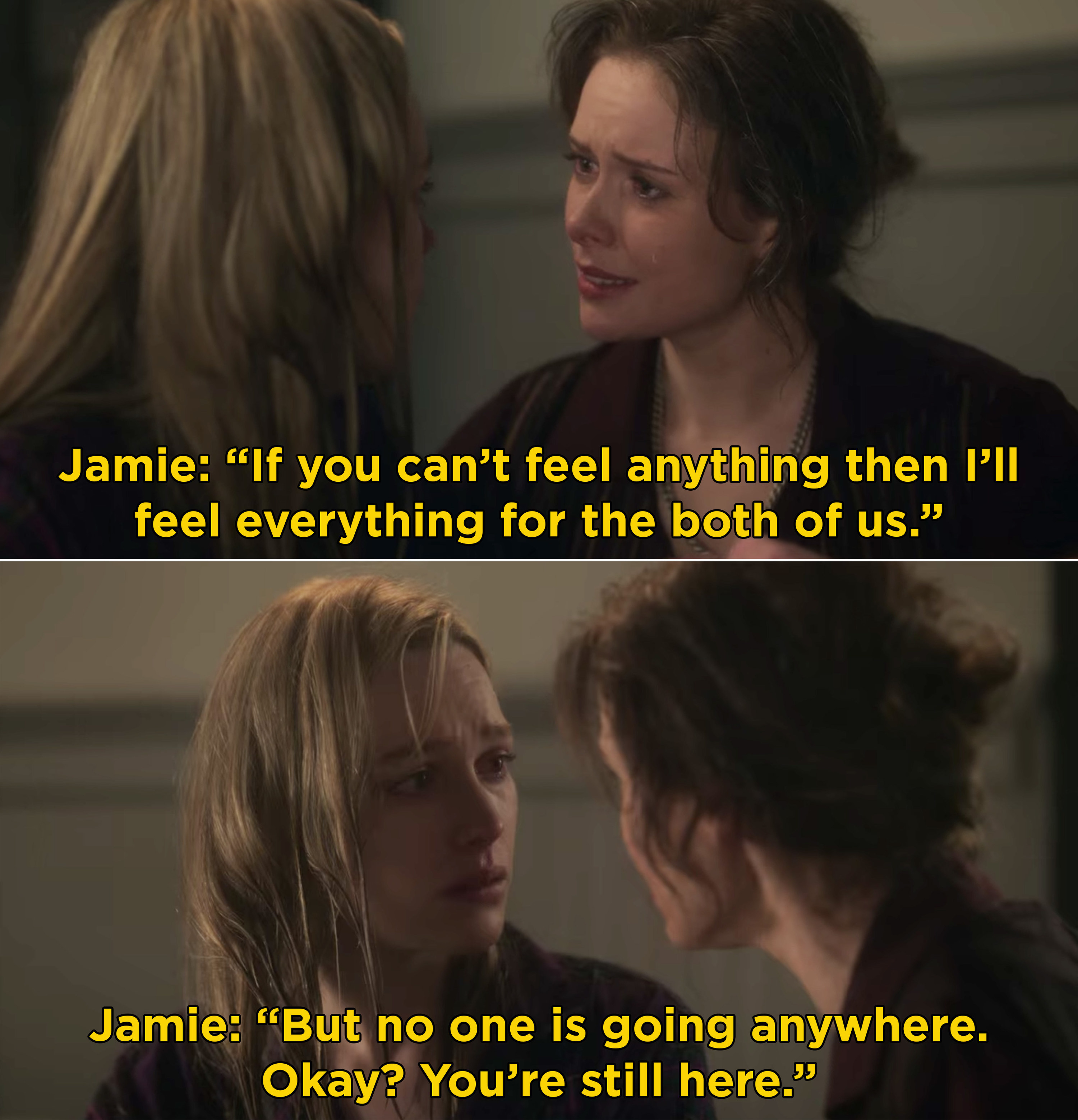 Jamie telling Dani she doesn&#x27;t have to go anywhere because she will feel everything for the both of them