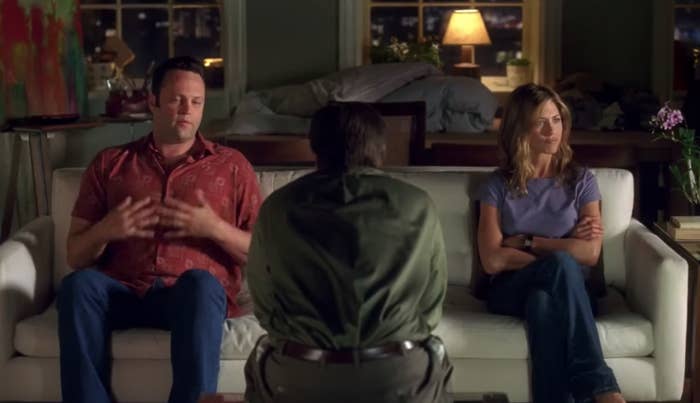 A couple in couple&#x27;s therapy played by Vince Vaughn and Jennifer Aniston