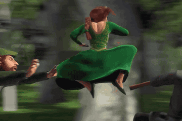 Princess Fiona&#x27;s epic slow-mo kick scene from &quot;Shrek&quot;