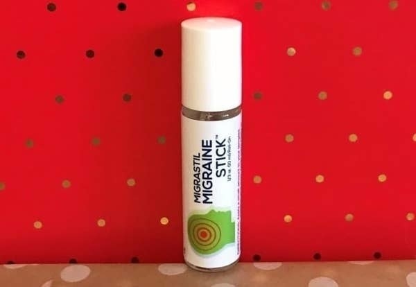 The migraine relief stick, it&#x27;s about the size of a tube of chapstick
