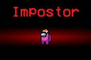 An "Among Us" character with "imposter" written above them