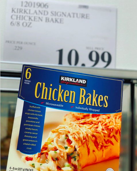 A box of Kirkland&#x27;s chicken bakes.