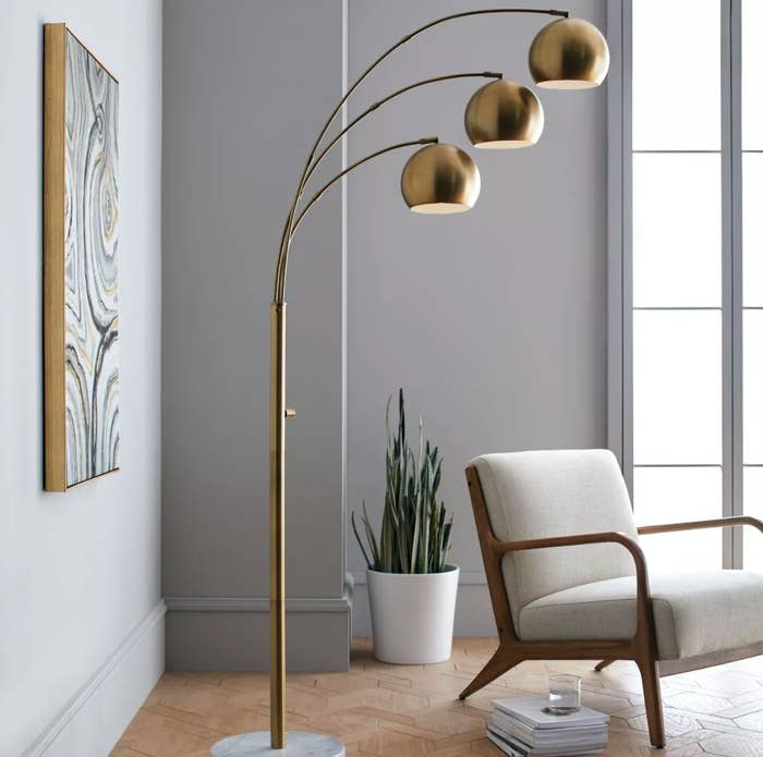 The brass and marble floor lamp