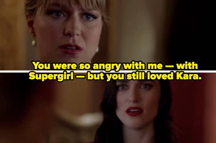 Kara Danvers expressing to Lena Luthor that she was scared to tell her secret because she didn't want to lose Lena