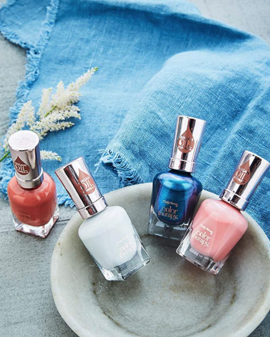 A product shot of the Sally Hansen nail polishes 