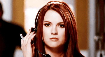 Rachel looking angry with her headset on during Dan&#x27;s show filming on One Tree HIll