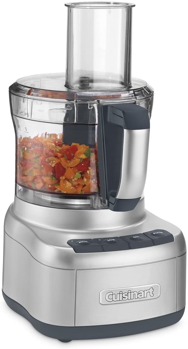 Veggies being blended up in a food processor
