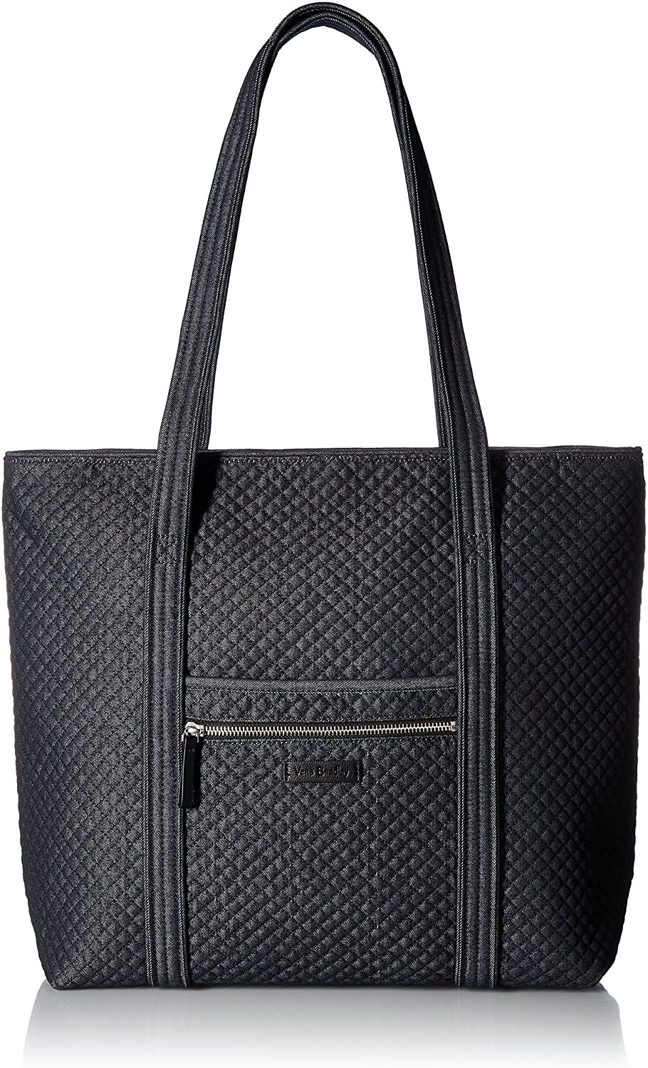 A quilted denim tote
