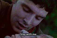 Merlin telling Arthur to stay with him
