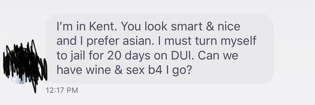 A message where a person admits they are about to turn themselves in for jail for 20 days because of a DUI and ask for wine and sex before they go