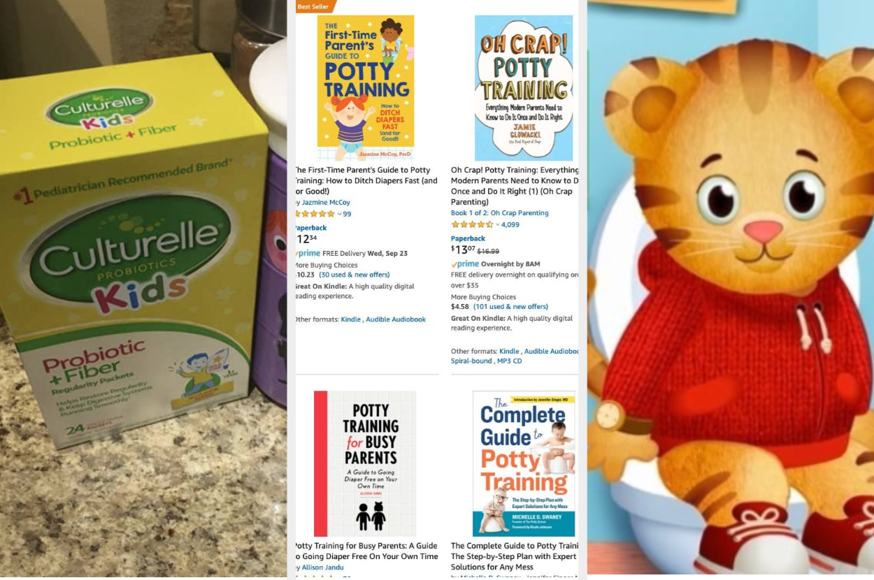 Toddler probiotics, potty training books, and Daniel Tiger