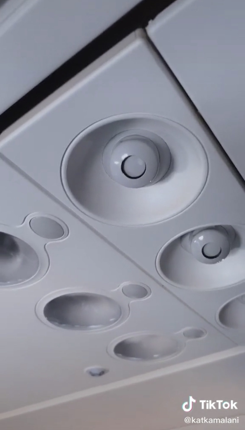Vents on an airplane