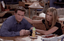 Rachel giving subtle comfort to Chandler
