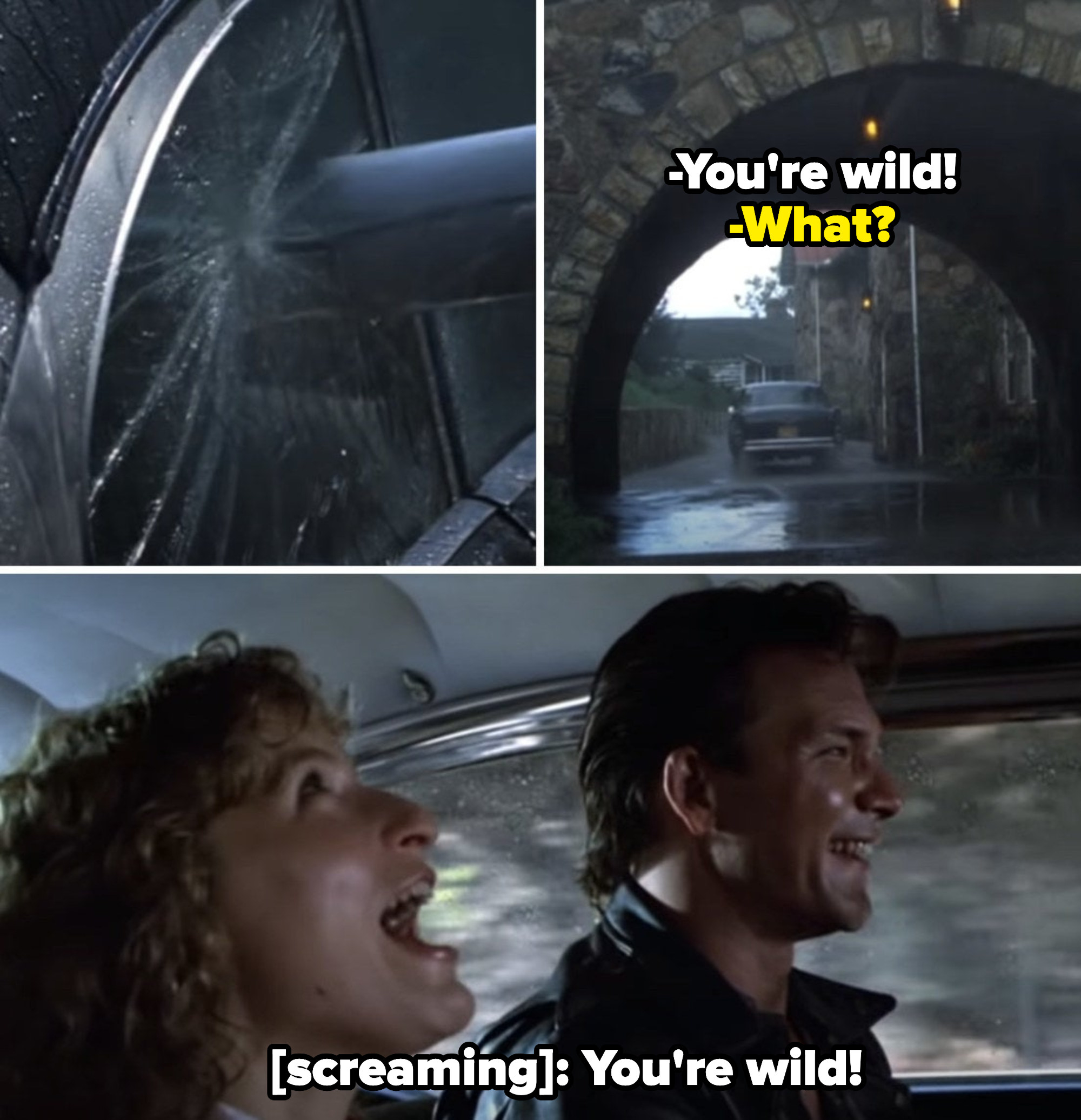 Baby screaming &quot;You&#x27;re wild!&quot; in the broken car with Johnny