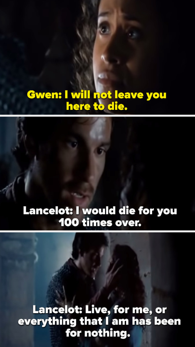 Lancelot telling Gwen that he would die for her 