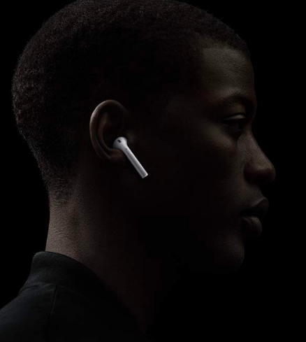 Person with AirPods in ears