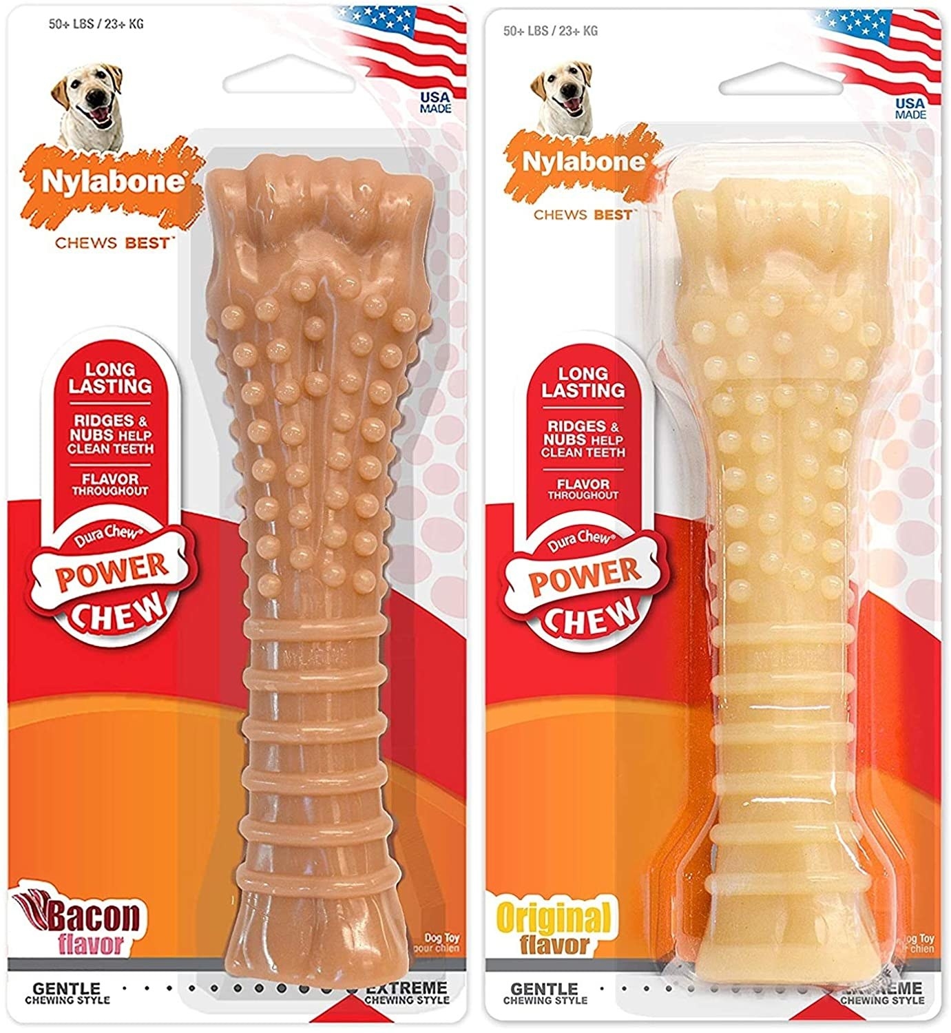 The textured bone-shaped toys