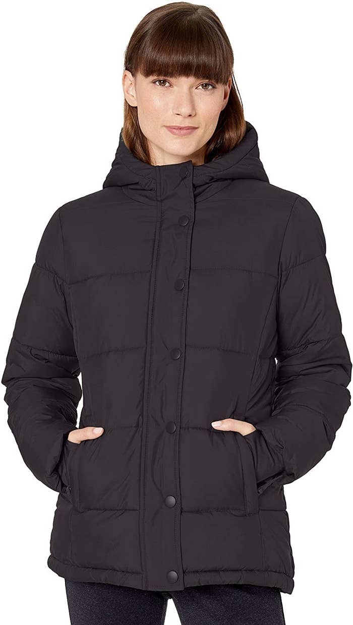 Model in the black coat