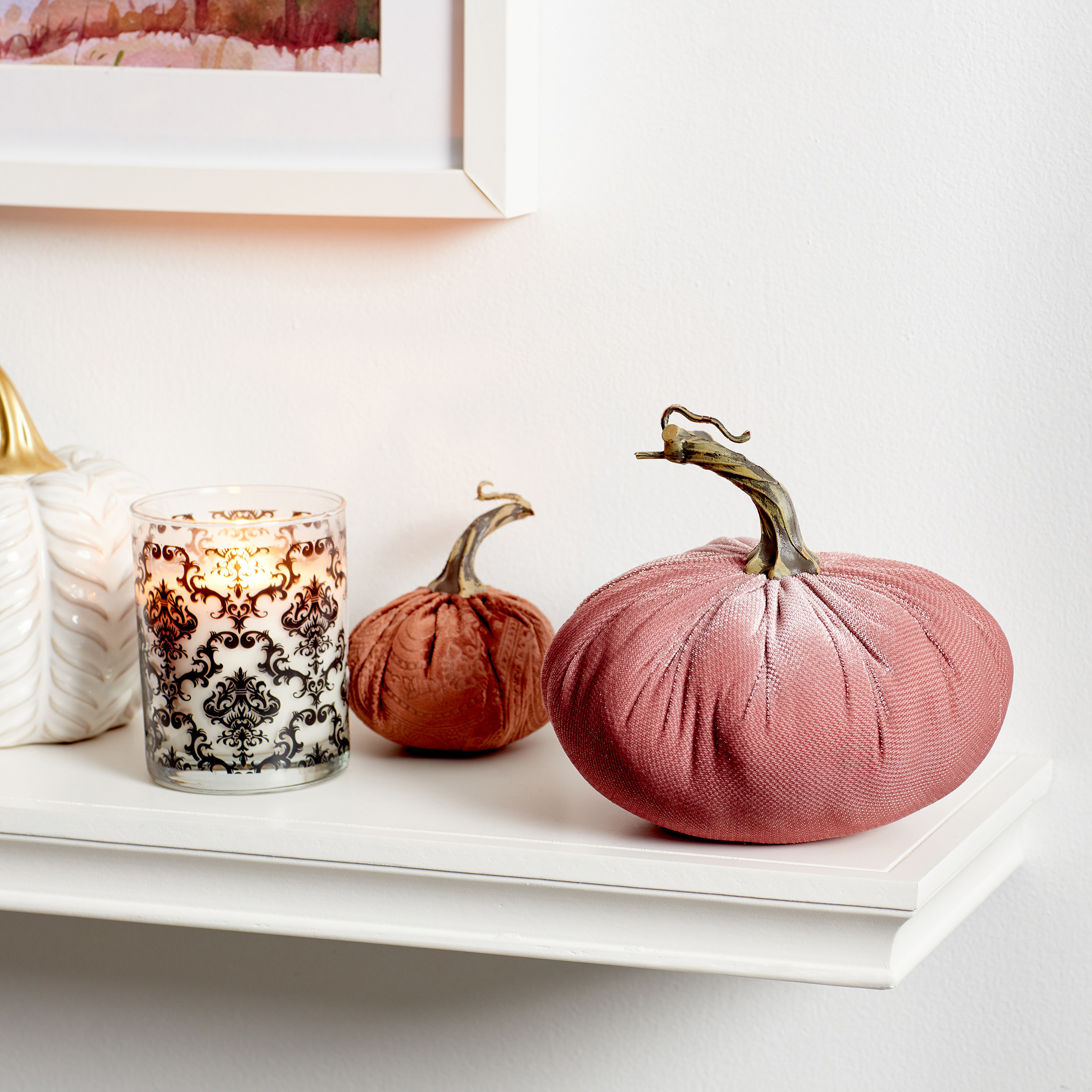 Velvet tabletop pumpkin 