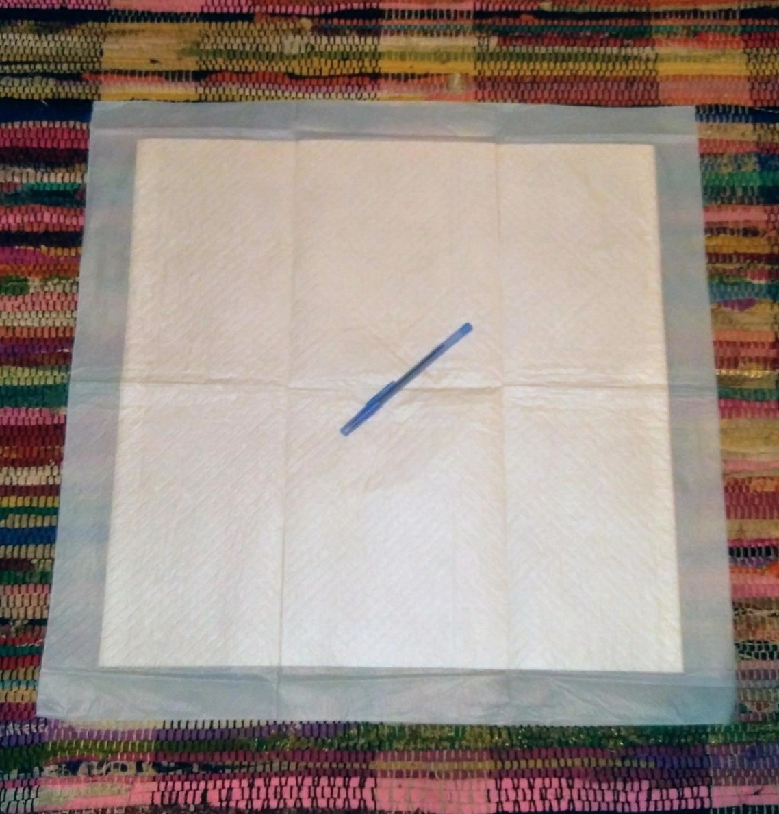 A reviewer&#x27;s image of a single dog training pad